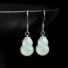 Natural Jade Earrings Silver Hulu Jadeite Earrings