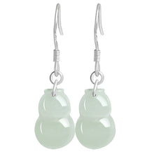 Natural Jade Earrings Silver Hulu Jadeite Earrings