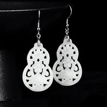 Natural Jade Earrings Silver Hulu Jadeite Earrings