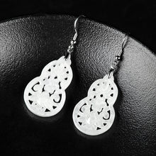 Natural Jade Earrings Silver Hulu Jadeite Earrings