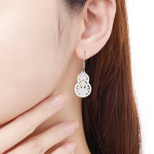 Natural Jade Earrings Silver Hulu Jadeite Earrings