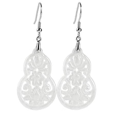 Natural Jade Earrings Silver Hulu Jadeite Earrings