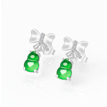 Natural Jade Earrings Silver Hulu Jadeite Earrings