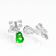 Natural Jade Earrings Silver Hulu Jadeite Earrings