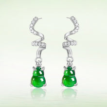 Natural Jade Earrings Silver Hulu Jadeite Earrings
