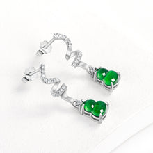 Natural Jade Earrings Silver Hulu Jadeite Earrings
