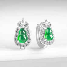 Natural Jade Earrings Silver Hulu Jadeite Earrings