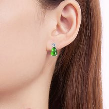 Natural Jade Earrings Silver Hulu Jadeite Earrings