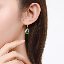 Natural Jade Earrings Silver Hulu Jadeite Earrings