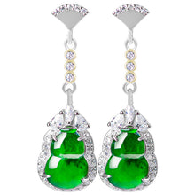 Natural Jade Earrings Silver Hulu Jadeite Earrings