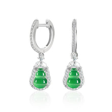 Natural Jade Earrings Silver Hulu Jadeite Earrings