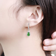 Natural Jade Earrings Silver Hulu Jadeite Earrings