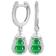 Natural Jade Earrings Silver Hulu Jadeite Earrings