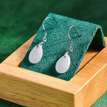 Natural Jade Earrings Silver Jadeite Earrings