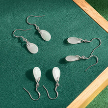 Natural Jade Earrings Silver Jadeite Earrings