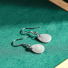Natural Jade Earrings Silver Jadeite Earrings