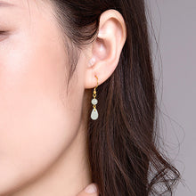 Natural Jade Earrings Silver Jadeite Earrings