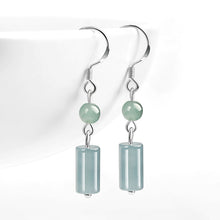 Natural Jade Earrings Silver Jadeite Earrings