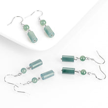 Natural Jade Earrings Silver Jadeite Earrings