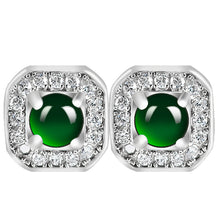 Natural Jade Earrings Silver Jadeite Earrings