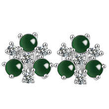 Natural Jade Earrings Silver Jadeite Earrings