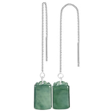 Natural Jade Earrings Silver Jadeite Earrings