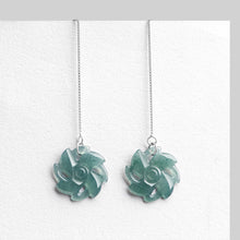 Natural Jade Earrings Silver Jadeite Earrings