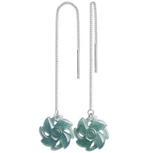 Natural Jade Earrings Silver Jadeite Earrings