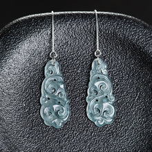 Natural Jade Earrings Silver Jadeite Earrings