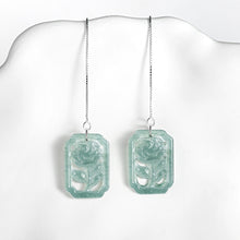 Natural Jade Earrings Silver Jadeite Earrings