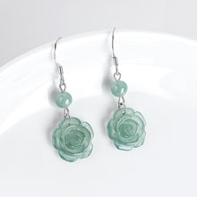 Natural Jade Earrings Silver Jadeite Earrings