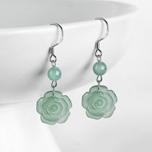 Natural Jade Earrings Silver Jadeite Earrings