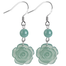 Natural Jade Earrings Silver Jadeite Earrings