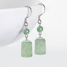 Natural Jade Earrings Silver Jadeite Earrings