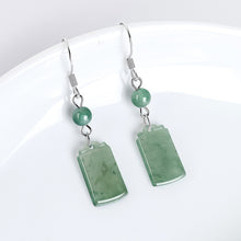 Natural Jade Earrings Silver Jadeite Earrings