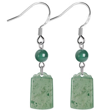 Natural Jade Earrings Silver Jadeite Earrings
