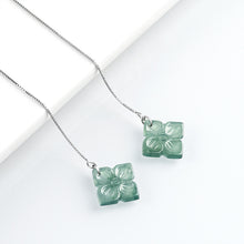 Natural Jade Earrings Silver Jadeite Earrings