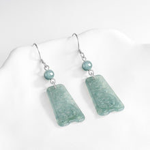Natural Jade Earrings Silver Jadeite Earrings