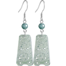 Natural Jade Earrings Silver Jadeite Earrings