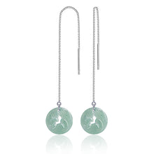 Natural Jade Earrings Silver Jadeite Earrings