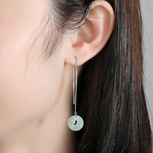 Natural Jade Earrings Silver Jadeite Earrings