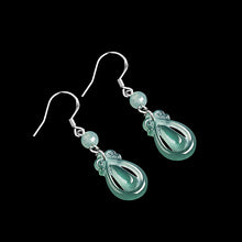 Natural Jade Earrings Silver Jadeite Earrings