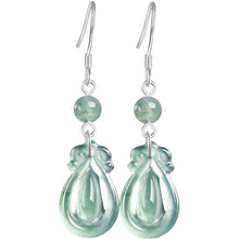 Natural Jade Earrings Silver Jadeite Earrings