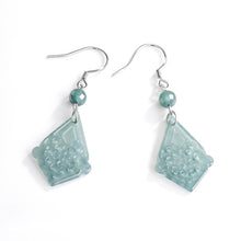 Natural Jade Earrings Silver Jadeite Earrings