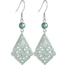 Natural Jade Earrings Silver Jadeite Earrings