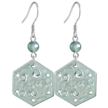 Natural Jade Earrings Silver Jadeite Earrings