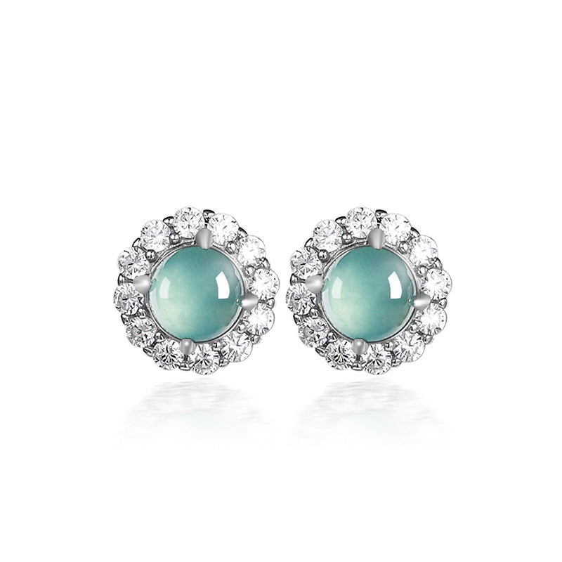 Natural Jade Earrings Silver Jadeite Earrings