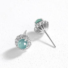 Natural Jade Earrings Silver Jadeite Earrings