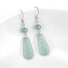 Natural Jade Earrings Silver Jadeite Earrings