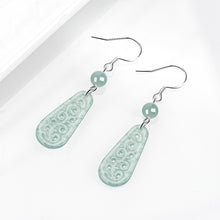Natural Jade Earrings Silver Jadeite Earrings